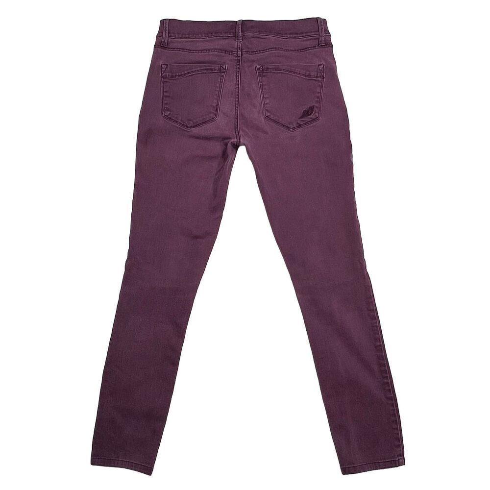 Express Mid Rise Moto Legging Pants Burgundy Womens Size 4 Stretch Skinny - Picture 6 of 8
